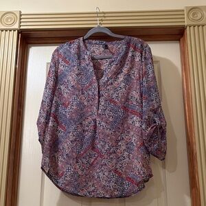 Maurices Paisley Blouse - Red and Blue
